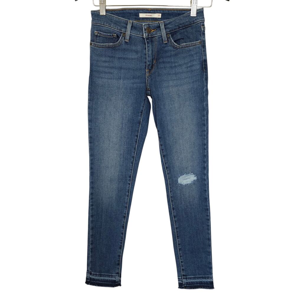 Levi's 711 Skinny Jeans Distressed Cropped Ankle 25